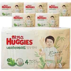 하기스 하기스 2024 네이처메이드 밤부 팬티 4단계 (남아) 54매 6팩