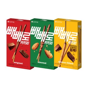 롯데웰푸드 인기 빼빼로 3종 40개 골라담기 초코 아몬드 초코필드