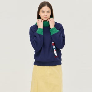 [베네통]2024 WINTER 목폴라 배색 펭귄 티셔츠 BATS92461NY