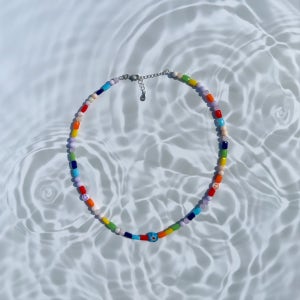 [아이디어스단독판매]크리스탈 레인보우 목걸이, 키치플럼