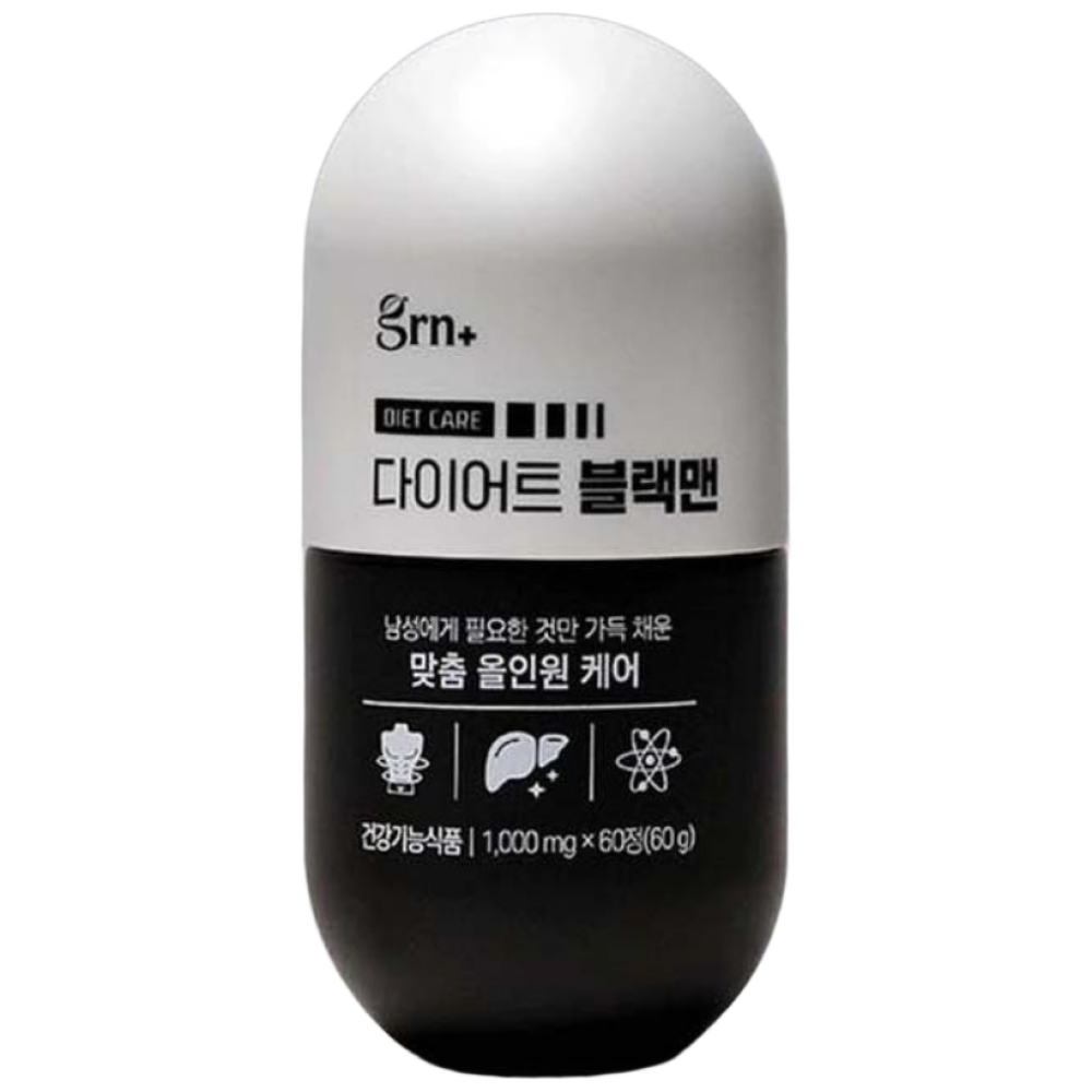 1+1 만성피로 간해독제 <b>GRN</b> 남성 블랙맨 다이어트 (2개월분)  <b>GRN</b> 남성다이어트 케어 블랙맨 2박스  60정  2개