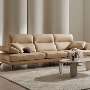 레나테 4인 전체 통가죽 소파