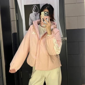 아디다스 숏 패딩 덕다운 푸퍼 자켓 핑크 JG5921