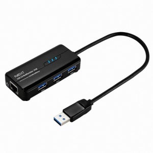 넥스트유 [인증판매] 넥스트유 Type-A to USB3.0 3포트 허브 기가비트 USB 유선 랜카드 NEXT-UH303LAN