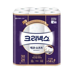 크리넥스 3겹 천연펄프 데코앤소프트 화장지