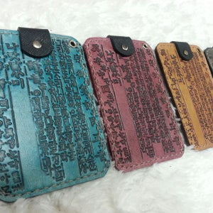 통가죽 훈민정음 고서체 카드목걸이, 가온가죽공방