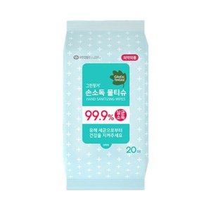그린핑거 손소독 물티슈 20매x10팩