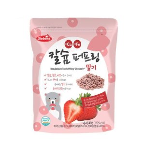 베베스트 칼슘 퍼프링 딸기 40g