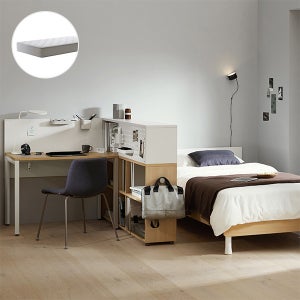일룸 멘디 풀패키지C(1400책상,1400파티션책장,침대,매트리스)