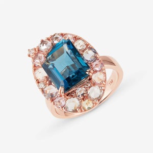 14k,18k 블루밍 런던블루토파즈 사파이어 반지(총 8CT)