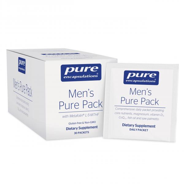 Pure Encapsulations 남성용 퓨어 팩 | <b>마그네슘</b>, 비타민 D3, CoQ10 및 오메가-3 지방산이 첨가된 종합 비타민/미네랄 복합체 | 30 패킷 Pure Enc