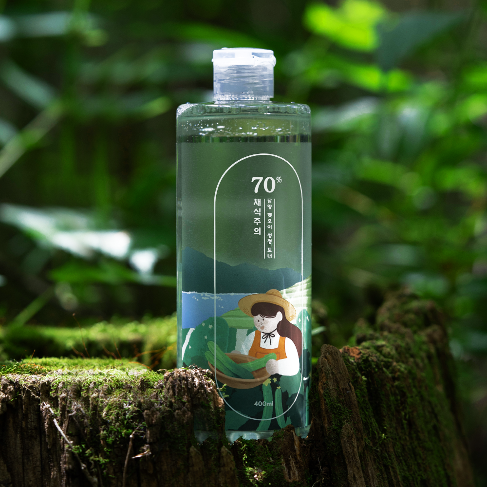 채식주의 담양 햇오이 70% 쿨링진정 토너 400ml (열감쿨링 수분진정 미백 저자극 비건 토너)