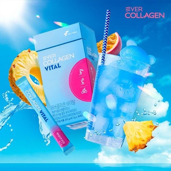 <b>에버콜라겐</b> 바이탈 1개월 물에 타먹는 콜라겐 <b>비타</b>민 지구력 &amp; 수분보충