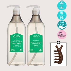 닥터올가 약산성 어성초 등드름 바디워시 500ml x 2개+[증정] 우드 괄사 증정