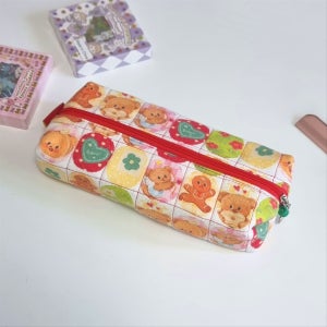 누빔 곰돌이 핸드메이드 중학생 곰돌이 캐릭터 필통, 오루아