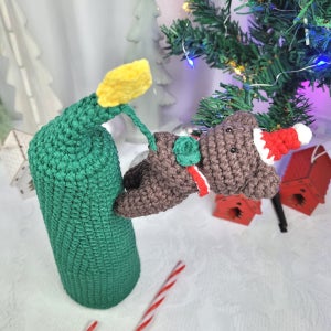 [무료선물포장]크리스마스 뜨개트리 곰인형 장식품, 점빵민빵