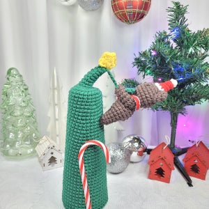 [무료선물포장]크리스마스 뜨개트리 곰인형 장식품, 점빵민빵