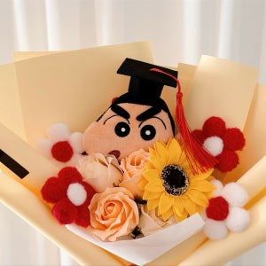 짱구인형 꽃다발 해바라기 비누꽃 졸업식 발표회 학예회, 자민스플라워