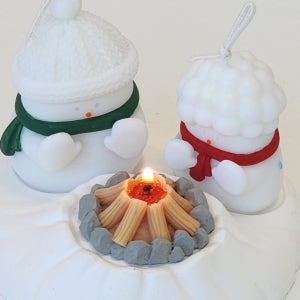 눈사람 모닥불 캔들 세트 크리스마스 겨울 조명소품 선물, 예설담