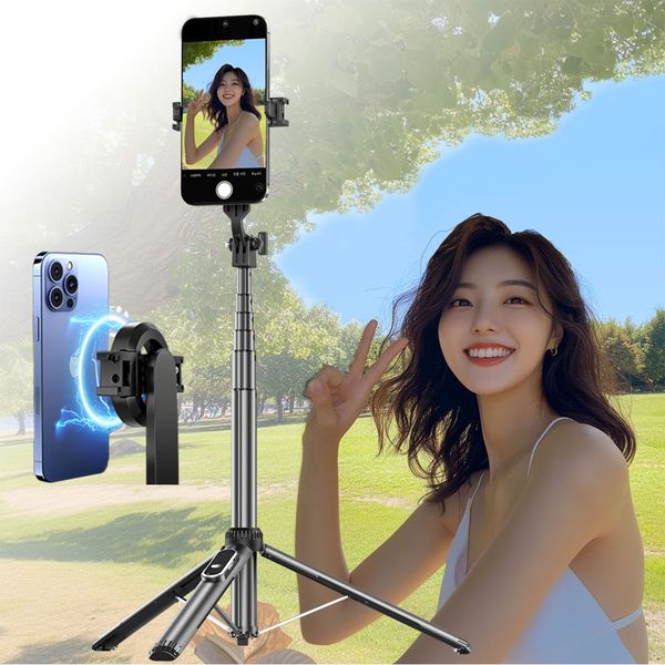 [<b>오드림</b>] 스틸덕 155cm 최고봉 맥세이프 셀카봉 삼각대 블루투스 핸드폰 올인원