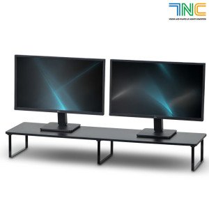 7NC 와이드 듀얼 모니터 받침대 긴 높은 거치대 서랍 선반 스탠드 1000mm