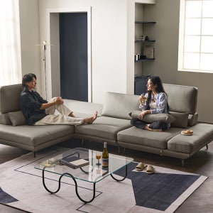 마리스 4인 오픈코너 멀티스윙 전체 천연가죽 소파