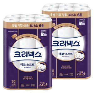 크리넥스 크리넥스 데코앤소프트 3겹 25m (24+6)롤 2팩