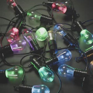 Cafe / Patio Light Bulb Strand with NeoPixel RGB LED - 20 Bulbs[6058]