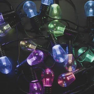 Cafe / Patio Light Bulb Strand with TM1814 RGBW LED - 20 Bulbs[6059]