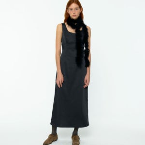[루루서울] Glossy Slim Satin Long Dress (Black) S12787