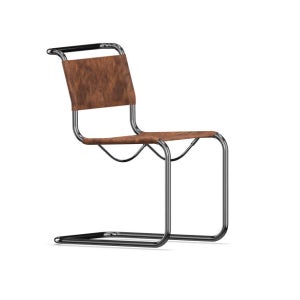 Thonet [국내재고/매장전시중] S 33 Cantilever Chair - chrome / leather 9593507676505