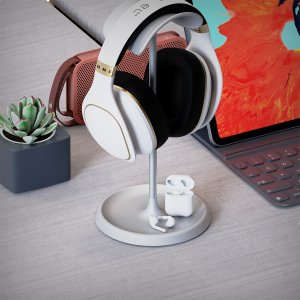 헤드폰 스탠드 헤드셋 홀더 알루미늄 지지대가 있는 이어폰 스탠드 유연한 머리 받침 모든 헤드폰 크기에 대한 ABS 솔리드 베이스