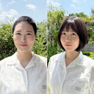 암환자 항암가발C컬 베이직 단발 스타일프리미엄 형상기억모