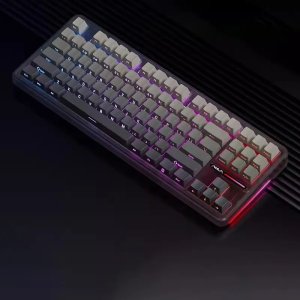 AULA F87 PRO 독거미 기계식 키보드 핫스왑 게이밍 키보드 3모드 텐키리스 RGB 8000mAh 그레이V4축