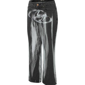 [엔드파이브클럽] spray logo denim pants[black] AFC24FPT05