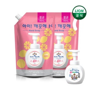 아이깨끗해 핸드워시 레몬 1.8L리필x2개 + 250ml 공용기x1개 TV상품