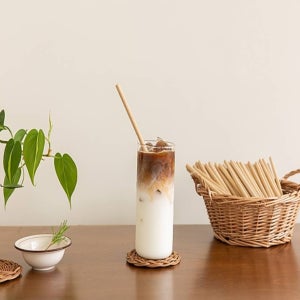 일회용 대나무 빨대 벌크 100개