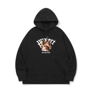 베러댄88 과연 곰이 귀여울까 그래픽 후드티 | 블랙 bth09s1-bth09