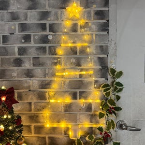 LED 트리별 벽장식 데코 배터리타입 / 크리스마스 벽트리 전구 장식 홈파티 용품
