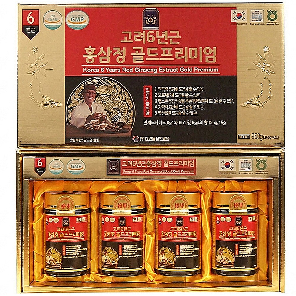 골드 <b>프리미엄</b> <b>고려</b> 6년근 <b>홍삼정</b>  <b>240g</b>  4개