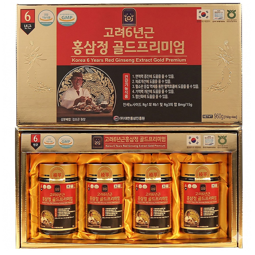 <b>홍삼정 골드</b> 프리미엄 고려 6년근  <b>240g</b>  4개