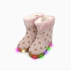 베이비솔 도트코듀로이 LED 털부츠 | 핑크 LD64_1-Pink