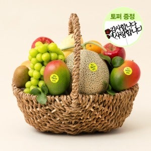 혼합 제철 과일바구니 레인보우 1호 6.6kg 내외 (멜론, 샤인머스캣, 망고 등 11종)