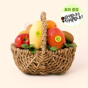 혼합 제철 과일바구니 레인보우 3호 2.5kg 내외 (망고, 사과, 배, 블루베리 등 8종)