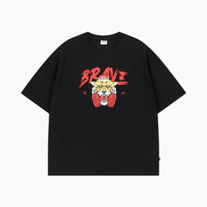 [웨이든] 브레이브 타이거 OG 오버핏 반소매 블랙 WB1OTSM002BK