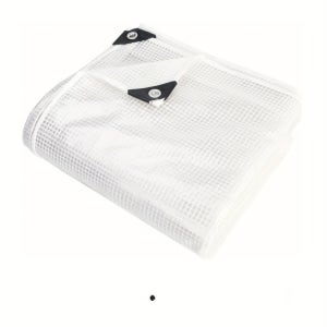 1pc 내구성 있는 투명 비닐 타프, 중장비 투명 PE 방수 커버, 녹색하우스, 차고, 파티오, 야외 쉼터용 UV 보호 이중면 타프, 알루미늄 그롬메트가 있는 플라스틱 필름
