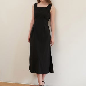 [에프코코로미즈] back point sleeveless dress BK