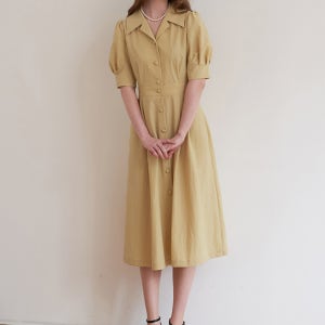 [에프코코로미즈] coco romantic open collar dress YB