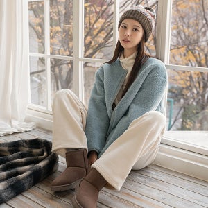 여성 여자 겨울 노카라 양털 집업 자켓 캔마트