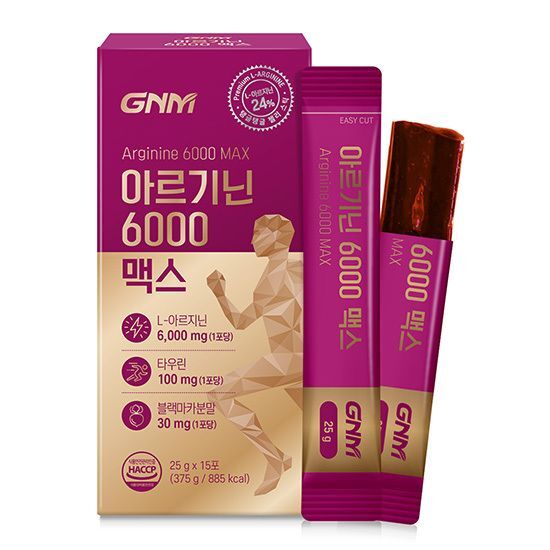 [이성경 PICK] <b>GNM 아르기닌</b> 6000 맥스 타우린 1박스 / 비타민C 비타민B 아연 블랙마카 나이아신